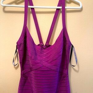 Herve Leger Bandage Mini Dress in Plum Brand New